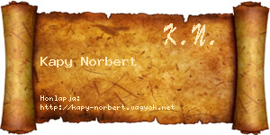Kapy Norbert névjegykártya