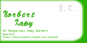 norbert kapy business card